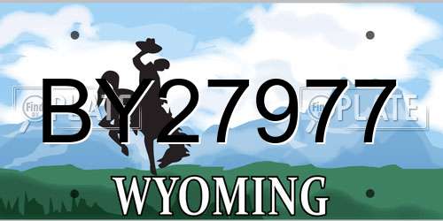 BY27977 Wyoming License Plate