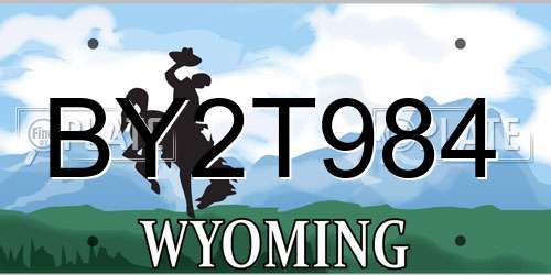 BY2T984 Wyoming License Plate