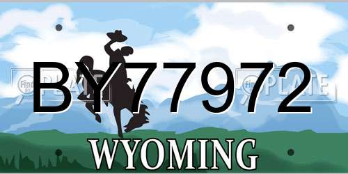BY77972 Wyoming License Plate