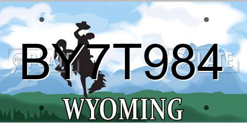 BY7T984 Wyoming License Plate