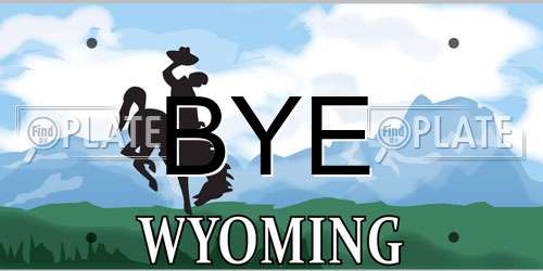 BYE Wyoming License Plate