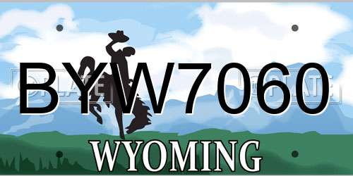 BYW7060 Wyoming License Plate