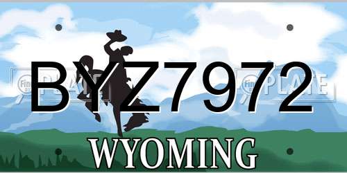 BYZ7972 Wyoming License Plate