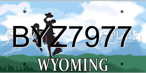 BYZ7977 Wyoming License Plate