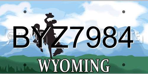 BYZ7984 Wyoming License Plate