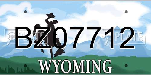 BZ07712 Wyoming License Plate