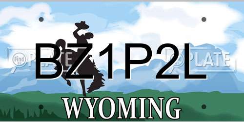 BZ1P2L Wyoming License Plate