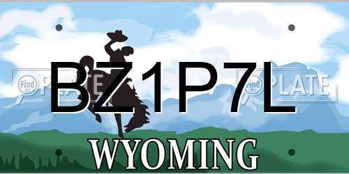 BZ1P7L Wyoming License Plate