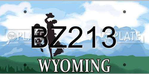 BZ213 Wyoming License Plate