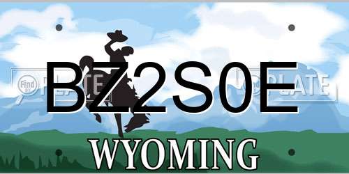 BZ2S0E Wyoming License Plate