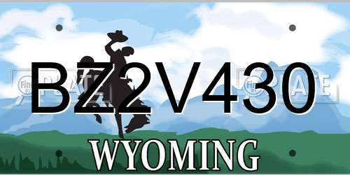 BZ2V430 Wyoming License Plate