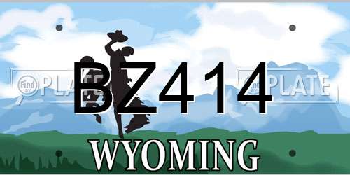 BZ414 Wyoming License Plate