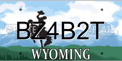 BZ4B2T Wyoming License Plate