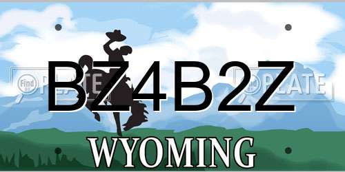 BZ4B2Z Wyoming License Plate