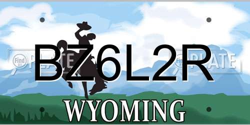 BZ6L2R Wyoming License Plate