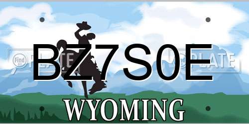 BZ7S0E Wyoming License Plate
