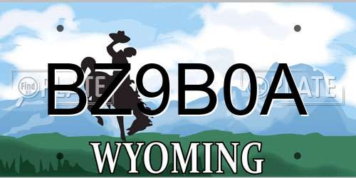 BZ9B0A Wyoming License Plate
