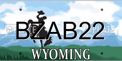 BZAB22 Wyoming License Plate