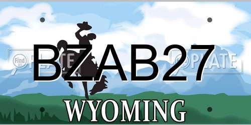 BZAB27 Wyoming License Plate