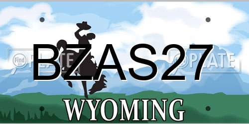 BZAS27 Wyoming License Plate