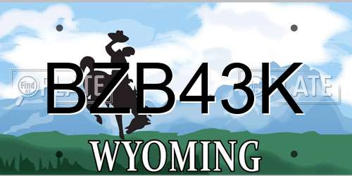 BZB43K Wyoming License Plate