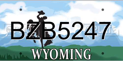 BZB5247 Wyoming License Plate