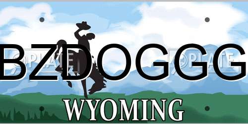 BZDOGGG Wyoming License Plate