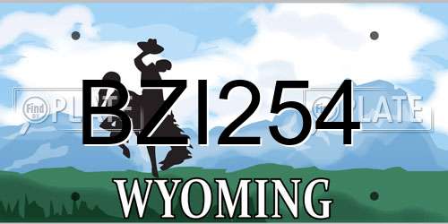 BZI254 Wyoming License Plate
