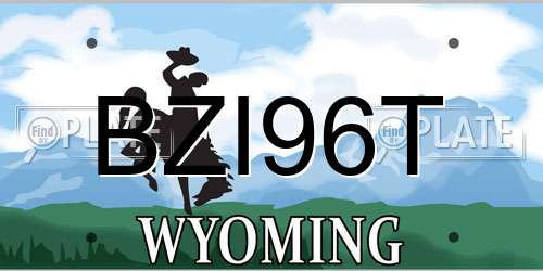 BZI96T Wyoming License Plate