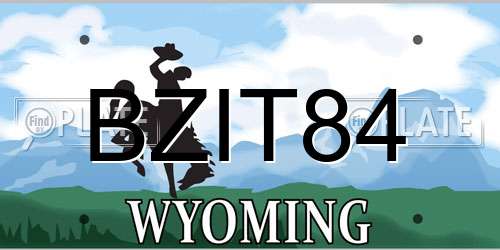 BZIT84 Wyoming License Plate