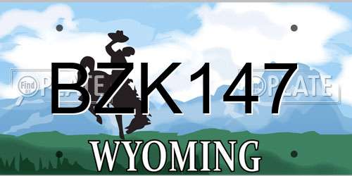 BZK147 Wyoming License Plate