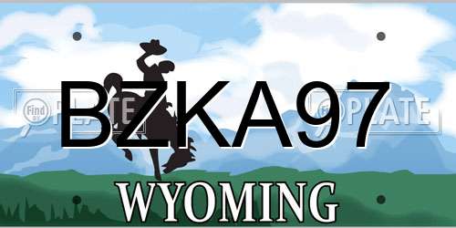 BZKA97 Wyoming License Plate