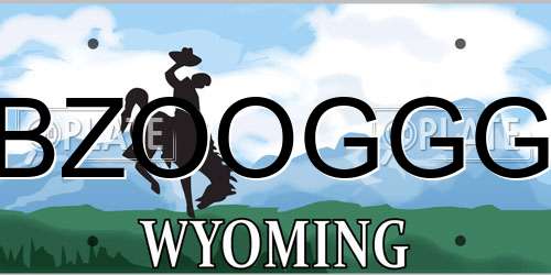 BZOOGGG Wyoming License Plate