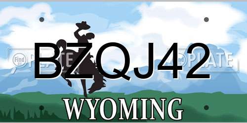 BZQJ42 Wyoming License Plate