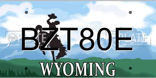 BZT80E Wyoming License Plate