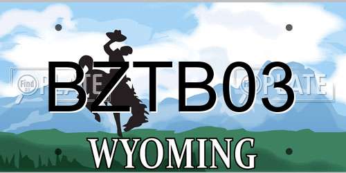 BZTB03 Wyoming License Plate