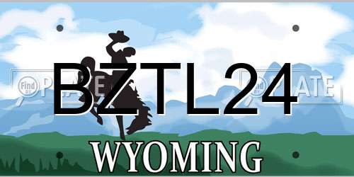 BZTL24 Wyoming License Plate