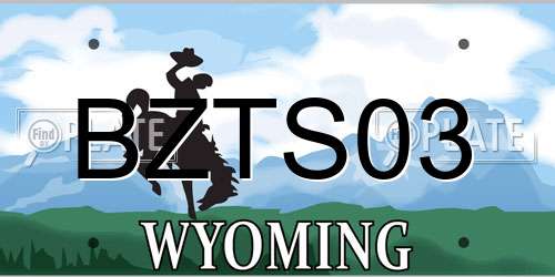 BZTS03 Wyoming License Plate