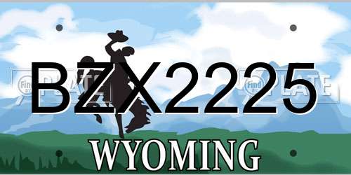BZX2225 Wyoming License Plate