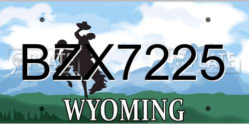 BZX7225 Wyoming License Plate