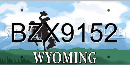 BZX9152 Wyoming License Plate