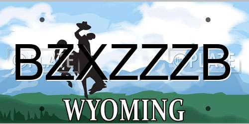 BZXZZZB Wyoming License Plate