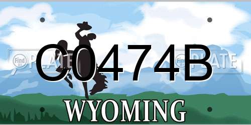 C0474B Wyoming License Plate