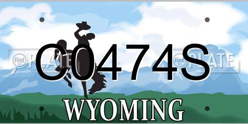 C0474S Wyoming License Plate