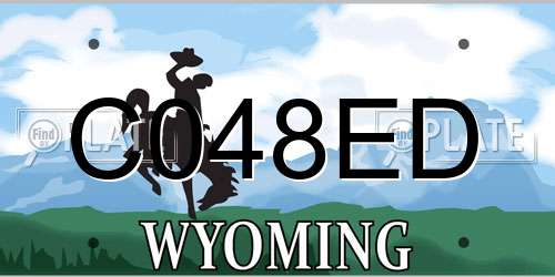 C048ED Wyoming License Plate