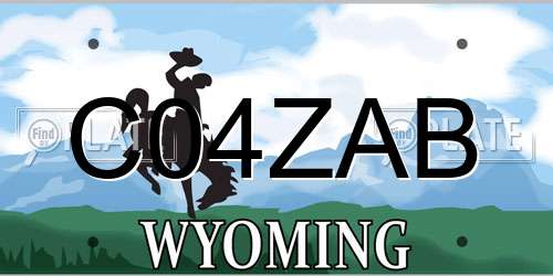C04ZAB Wyoming License Plate