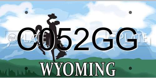 C052GG Wyoming License Plate