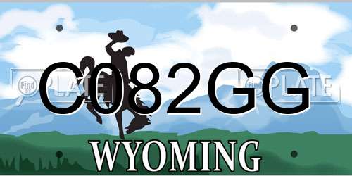 C082GG Wyoming License Plate