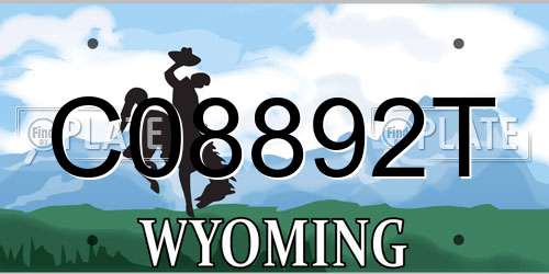 C08892T Wyoming License Plate