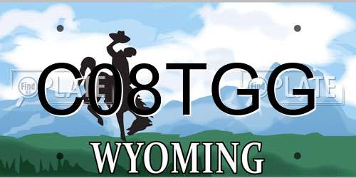 C08TGG Wyoming License Plate